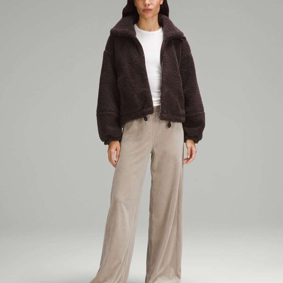 NWT Lululemon Cinchable Fleece Zip Up, Sz 6, Espresso - Picture 2 of 7
